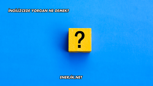 İngilizcede Yorgan Ne Demek?