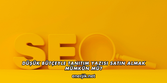Düşük Bütçeyle Tanıtım Yazısı Satın Almak Mümkün mü?